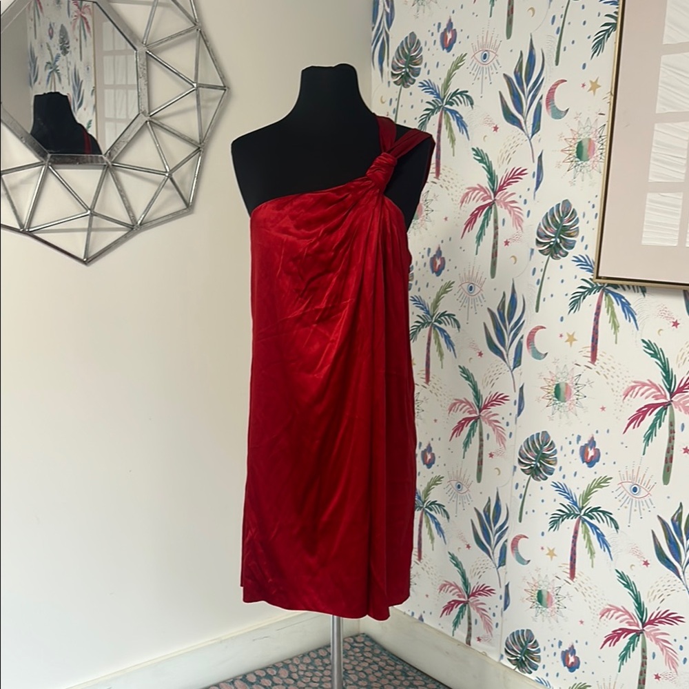 Elegant Red One-Shoulder Dress